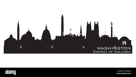 Washington DC city skyline Detailed vector silhouette Stock Vector ...