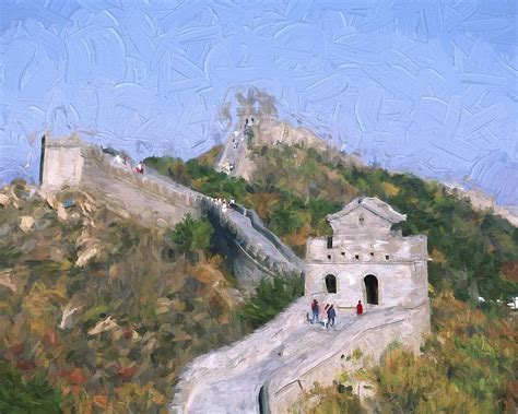 Painting Of He Great Wall Of China Painting by Patrick Hoenderkamp