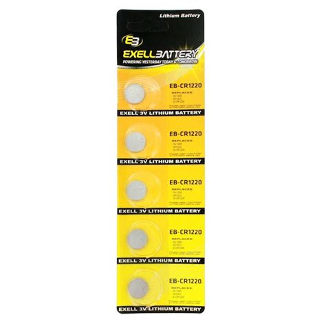 Exell Battery Lithium CR1220 Coin Batteries (5-Pack) in the Coin & Button Batteries department ...