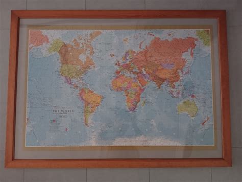 Big puzzle world map with wooden frame 106x76cm, Hobbies & Toys, Stationery & Craft, Art ...