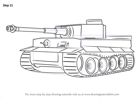 Learn How to Draw a Tiger Tank (Military) Step by Step : Drawing Tutorials