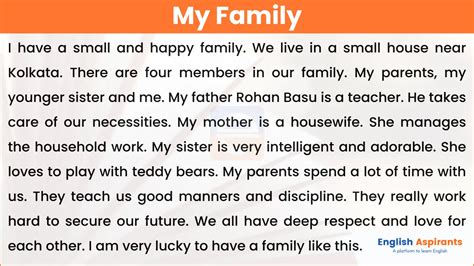 Paragraph on My Family in English [100, 150, 200, 250 Words]