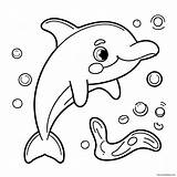 Cute Blue Dolphin Coloring Page 2961 2375 sketch template