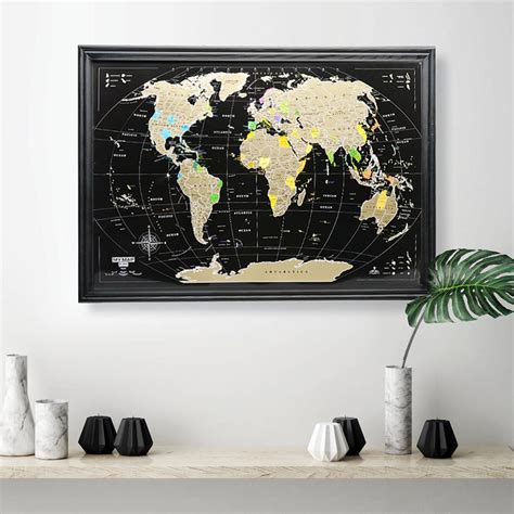 Premium 16x24 Scratch World Map Scratch off Map Black Gold | Etsy