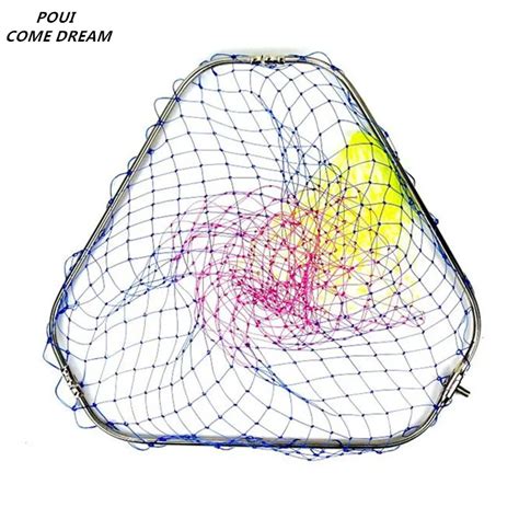 strong line diameter 60cm landing net of head Colored nylon fishing net stainless steel ring ...