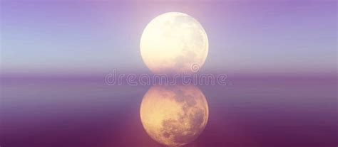 Full Moon Reflection on the Water Illustration Stock Illustration - Illustration of water ...