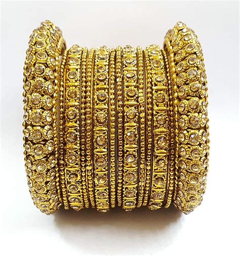 Fashion Jewellery Traditional Gold Plated Bracelet Bangles Set for Girls and Women - African ...