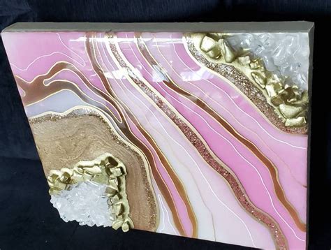 Mini Pink Luxury Wall Art / Pink Resin Geode Wall Art / Geode | Etsy