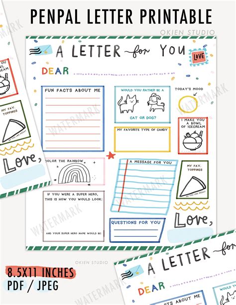 Kids Pen Pal Printable Letter Templates For Kids Letter Australia ...