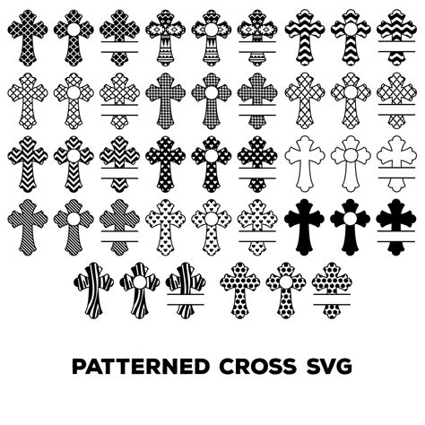 Patterned Cross SVG, Christian Svg Files, Cross Monogram SVG – MasterBundles