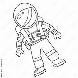Coloring Page Outline Of A Cartoon astronaut In Spacesuit Space  sketch template