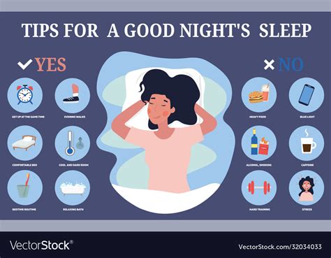 Infographic showing tips for restful sleep Vector Image