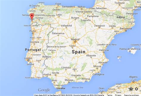 Vigo on Map of Spain