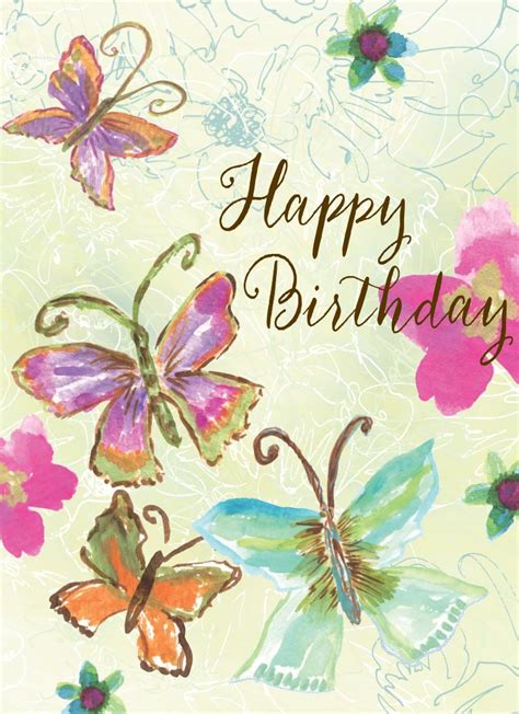 Four Butterfly Birthday Card | Happy birthday cards, Birthday cards for friends, Birthday wishes ...