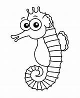 Happy Seahorse 1 sketch template