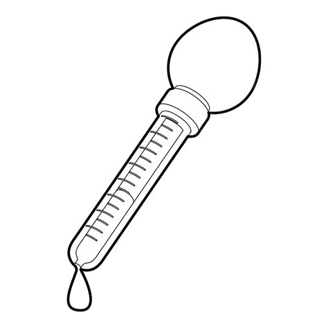 Pipette Icon Outline Style, Pipette Drawing, Outline Drawing, Pipette ...