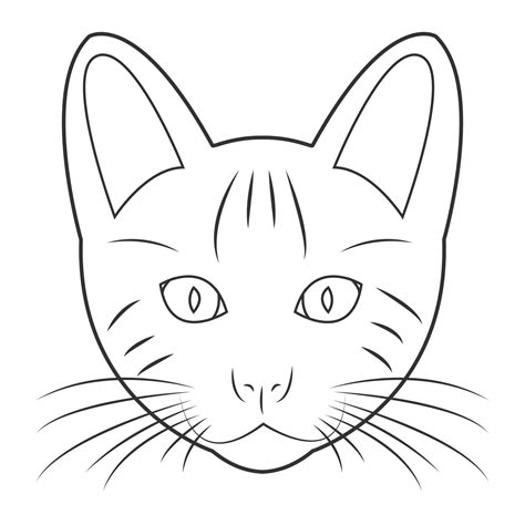 Cat face coloring book. Vector illustration 7100147 Vector Art at Vecteezy