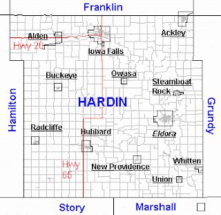 Lacey James: Map of Hardin County