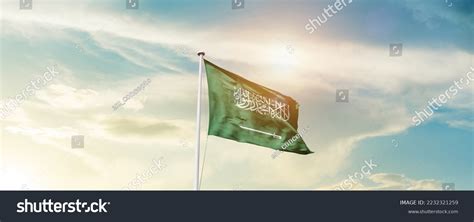 Saudi Arabia National Flag Waving Beautiful Stock Photo 2232321259 ...