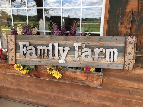 FAMILY FARM Farmhouse Decor Wall Rustic Sign GREEN Reclaimed Wood Shutter Distressed Blue Red ...