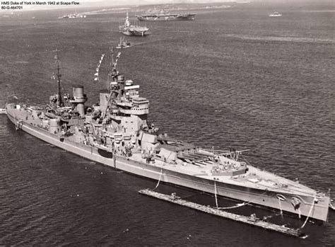 Battleship HMS Duke of York (17) @ Scapa Flow (Scotland) in March 1942 ...