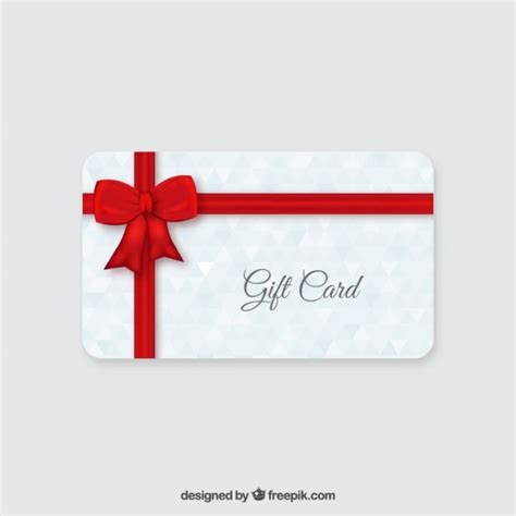 Free Vector | Gift card with red ribbon