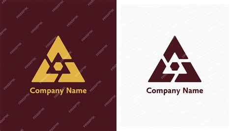 Premium Vector | A triangle logo that is yellow and brown