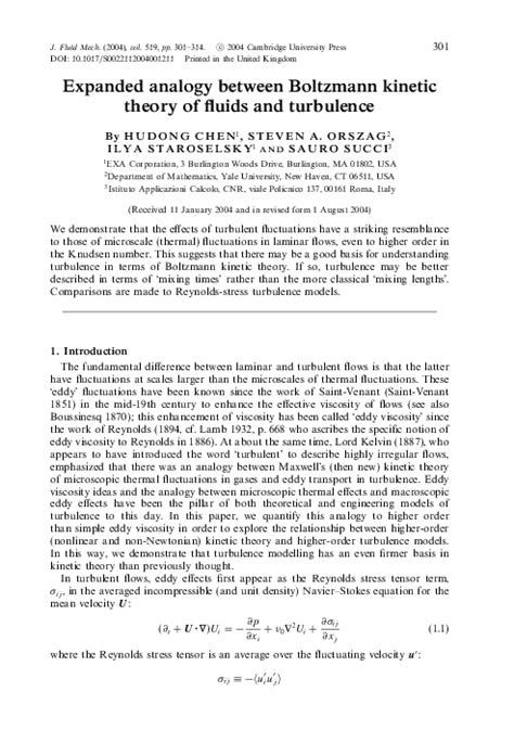 (PDF) Turbulence and Boltzmann Kinetic Theory: A New Perspective