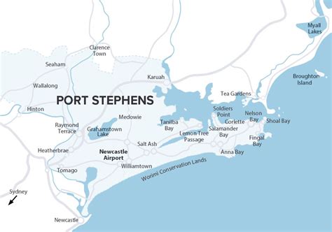 Map Of Port Stephens And Surrounds - Port Stephens Fishing Port ...