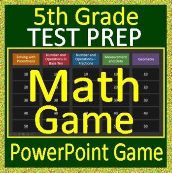 5th Grade Math Test Prep Game - Jeopardy Beginning of Year Smarter Balance