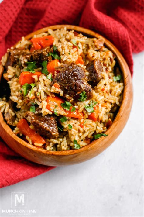 Easy Beef Rice Pilaf Instant Pot - (Beef Plov) - Munchkin Time