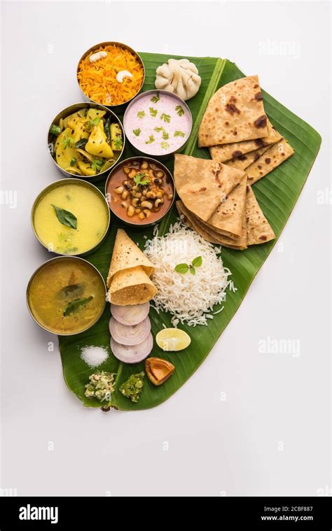 Maharashtrian vegetarian thali lunch hi-res stock photography and ...