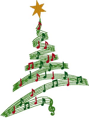 Musical Tree Embroidery Design | Christmas card crafts, Christmas wallpaper, Christmas music