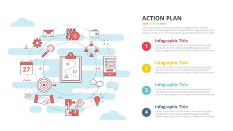 business action plan concept for infographic template banner with four ...