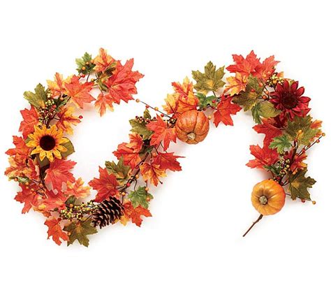 65" Fall Leaves And Pumpkins Garland