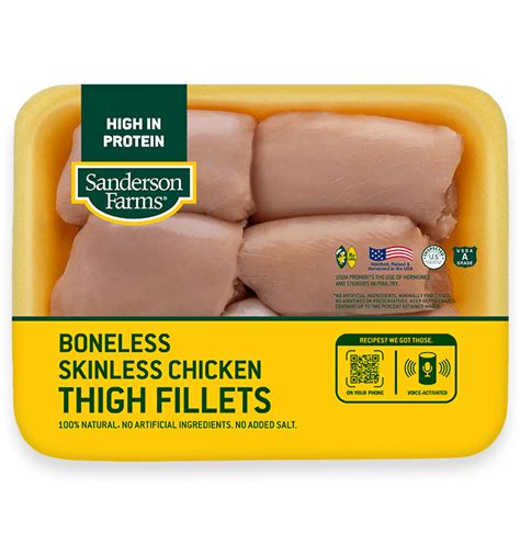 Boneless Skinless Chicken Thigh Fillets - Sanderson Farms