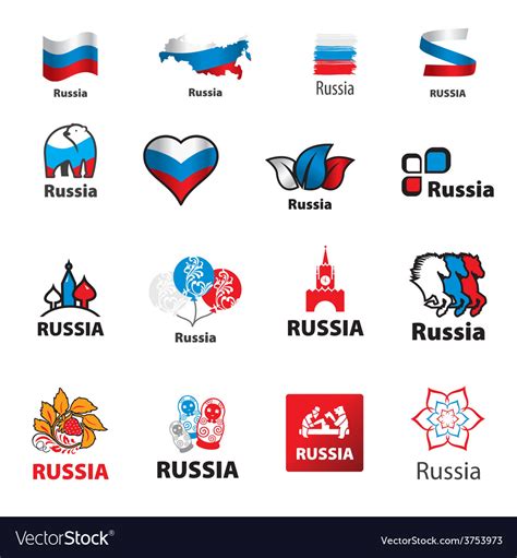 Biggest collection of logos russia Royalty Free Vector Image