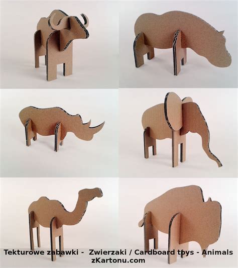 Tekturowe zabawki – Zwierzaki / Cardboard toys – Animals | Tiere aus pappe, Karton basteln ...