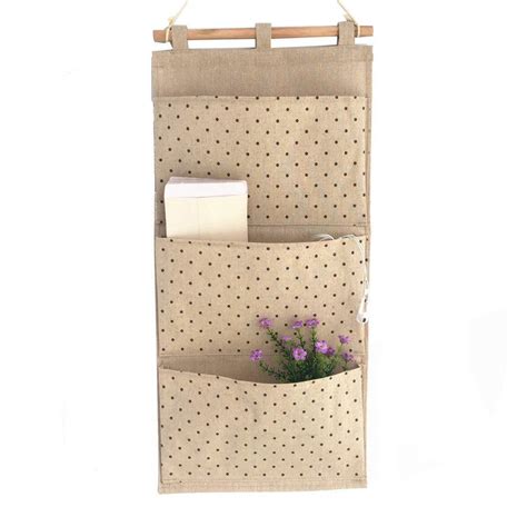 Moolecole Linen/Cotton Fabric Wall Door Closet Hanging Magazine Holder ...