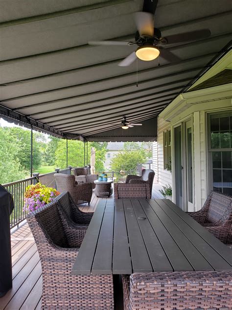 Large deck canopy with contoured front edge | Kreider's Canvas Service, Inc.