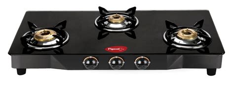 Pigeon Black Line Square 3 Burner Glass Manual Gas Stove Price in India - Buy Pigeon Black Line ...