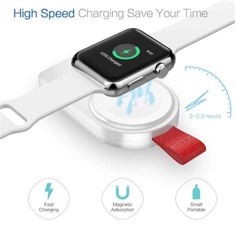 Portable Smartwatch Wireless Charger USB Magnetic Fast Charging Adapter ...