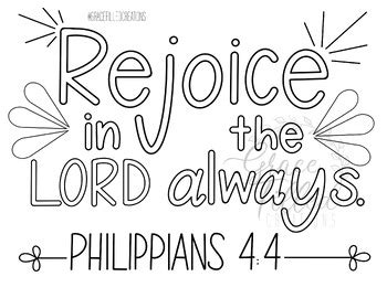 Rejoice Always Coloring Page by Grace Filled Creations | TPT