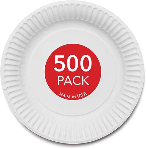 Stock Your Home 9-Inch Paper Plates Uncoated, White, 500 Count ...