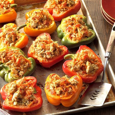 Turkey-Stuffed Bell Peppers Recipe | Taste of Home