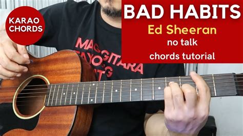 Lyrics And Chords, Guitar Chords, Guitar Tutorial, Bad Habits, Ed ...