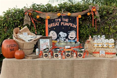 Kara's Party Ideas Charlie Brown Great Pumpkin Halloween Party Planning ...