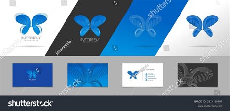 Blue Butterfly Logo Gradient Logo Butterfly Stock Vector (Royalty Free ...