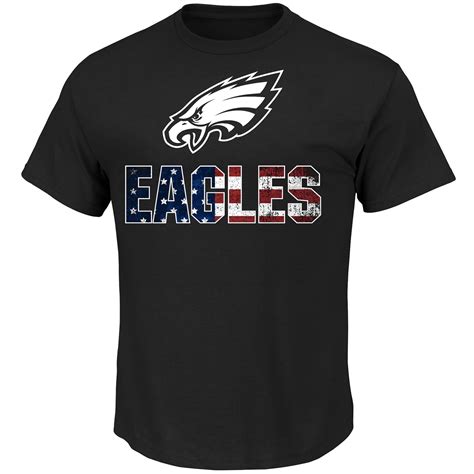 Men's Philadelphia Eagles Majestic Black Stars and Stripes T-Shirt