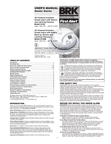 First Alert Carbon Monoxide Alarm 9120B User manual | Manualzz